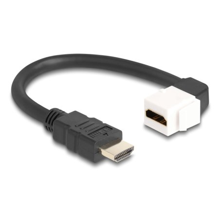 DeLOCK Keystone Module Cable HDMI male to female 90° angled 8K 60 Hz 20 cm black