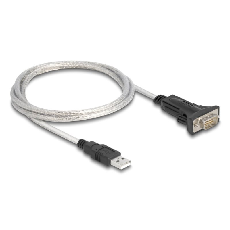 DeLOCK 64268 câble Série Noir, Transparent 1 m USB Type-A DB-9