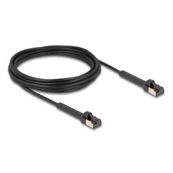 Delock RJ45 Slim Netzwerkkabel Cat.6A U/FTP winkelbar schwarz 5 m