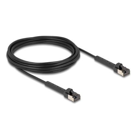 Delock RJ45 Slim Netzwerkkabel Cat.6A U/FTP winkelbar schwarz 5 m