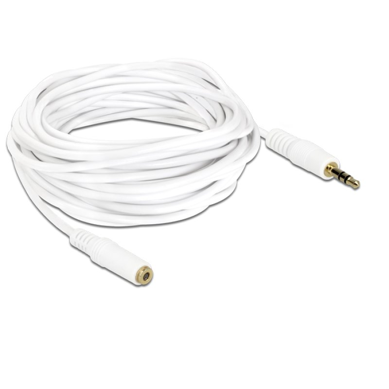 DeLOCK 3.5mm M-F, 5m audio cable White