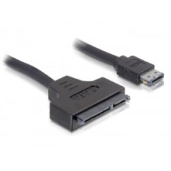 DeLOCK SATA cable, 0.5m câble SATA 0,5 m eSATAp Noir