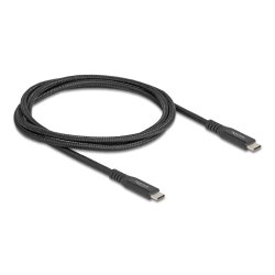 DeLOCK USB 20 Gbps Câble USB Type-C mâle vers mâle PD 3.0 100 W E-Marker 1 m métal noir