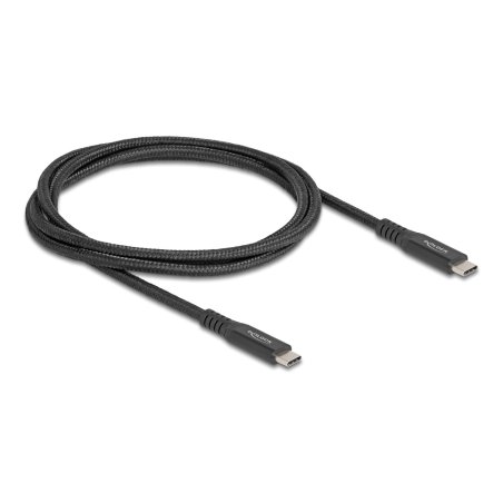 DeLOCK USB 20 Gbps Cable USB Type-C male to male PD 3.0 100 W E-Marker 1 m black metal