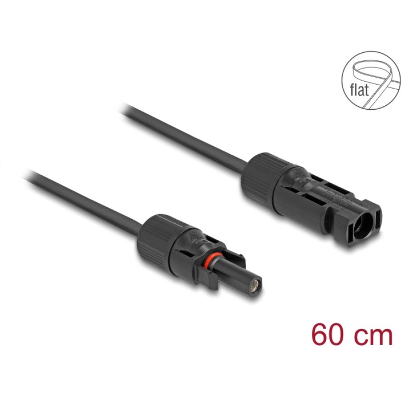 DeLOCK DL4 Solar Flat Cable male to female 60 cm black