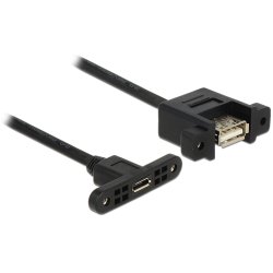 Delock Kabel USB 2.0 Micro-B Buchse zum Einbau USB 2.0 Typ-A Buchse zum Einbau 25 cm