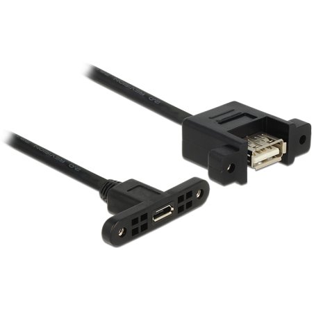 DeLOCK USB 2.0 Micro-B/A, 0.25m USB cable Micro-USB B USB A Black
