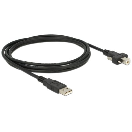 DeLOCK 2m USB 2.0 câble USB USB A USB B Noir