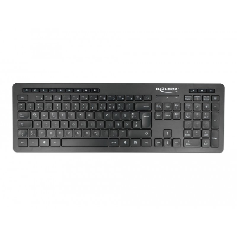 Delock USB Tastatur 2,4 GHz kabellos schwarz - Lautlos