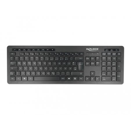 DeLOCK Clavier USB 2,4 GHz, sans fil, noir - Silencieux