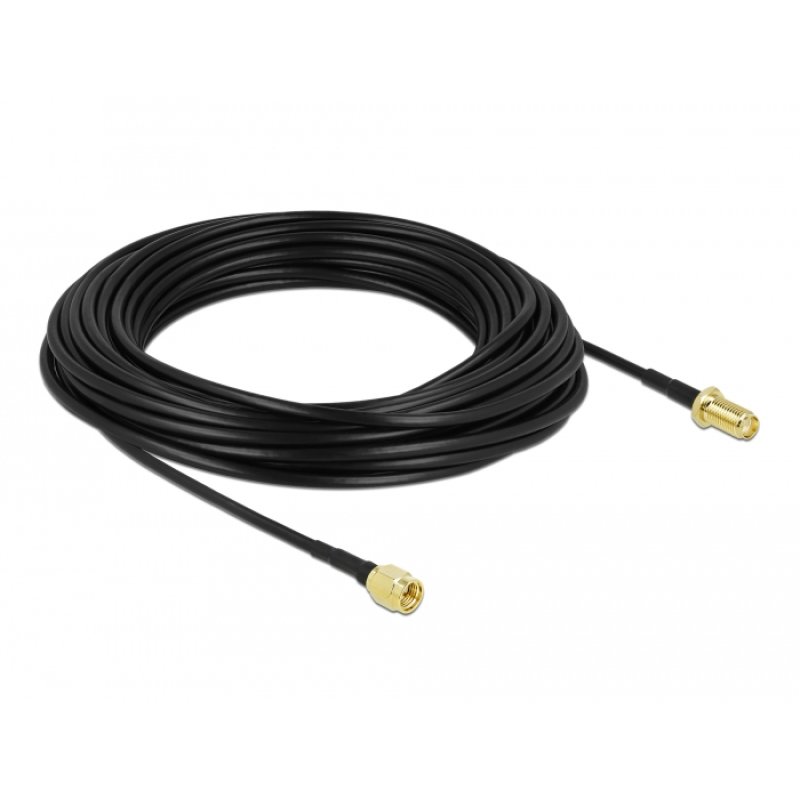 DeLOCK Antenna Cable SMA plug to SMA jack LMR/CFD100 15 m low loss