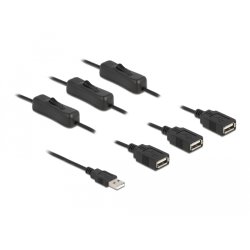 DeLOCK Câble USB Type-A mâle à 3 x USB Type-A femelle avec interrupteur, 1 m