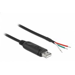 DeLOCK Adapter cable USB 2.0 Type-A to Serial RS-232 with 3 open wires 2 m