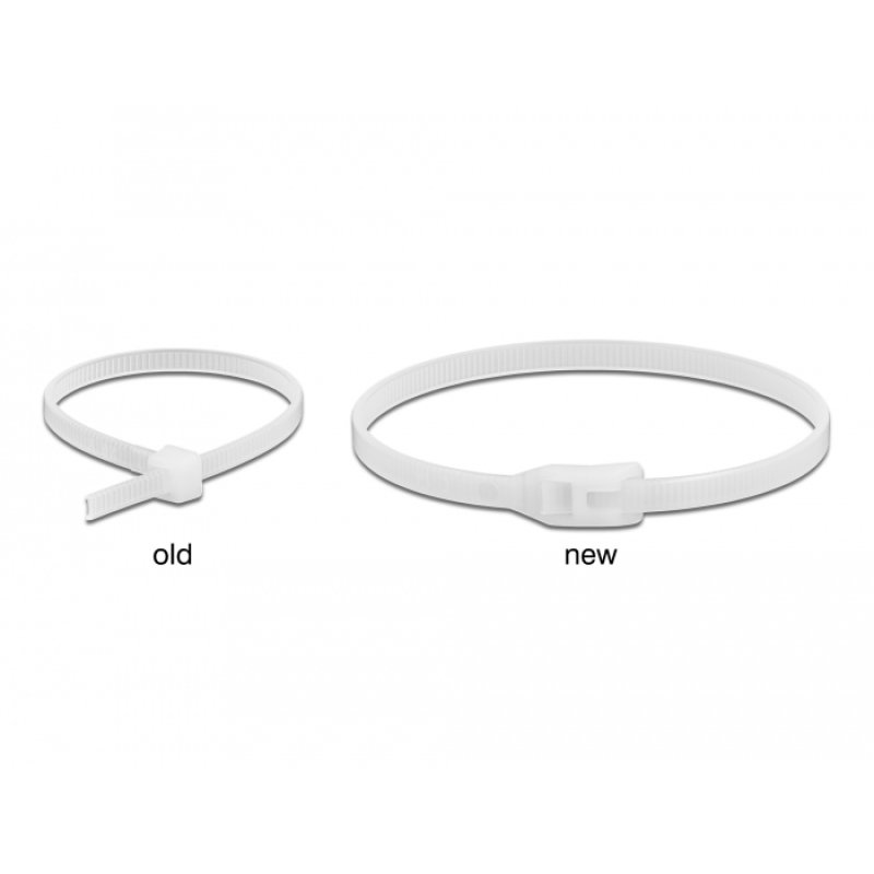 DeLOCK Serre-câble avec tête plate L 280 x l 7,6 mm, 100 unités