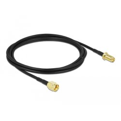 DeLOCK Câble d'antenne RP-SMA mâle vers RP-SMA femelle LMR/CFD100 2 m low loss