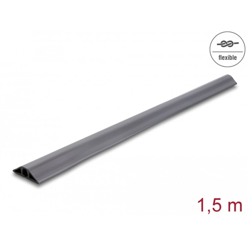 Delock Kabelkanal PVC flexibel 50 x 13 mm - Länge 1,5 m grau
