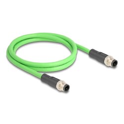 DeLOCK Câble M12 codée D à 4 broches mâle à mâle, PUR (TPU), 1 m