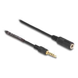 DeLOCK Rallonge de câble stéréo Jack 3,5 mm, mâle à femelle, 3 mm, noir