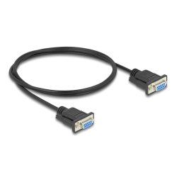 DeLOCK Serial Cable RS-232 D-Sub9 female to female with narrow plug housing 1 m