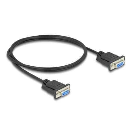 DeLOCK Serial Cable RS-232 D-Sub9 female to female with narrow plug housing 1 m