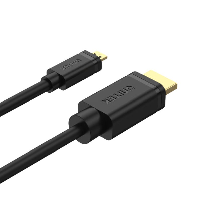 UNITEK Y-C182 câble HDMI 2 m HDMI Type D (Micro) HDMI Type A (Standard) Noir