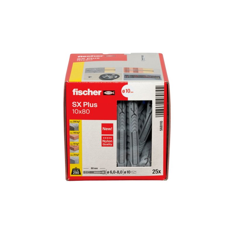 Fischer 568110 ancrage à vis et cheville murale 25 pièce(s) Ancre d'expansion 80 mm
