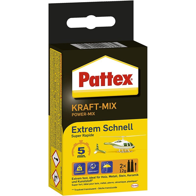 Pattex Zweikomponenten-Kleber Kraft-Mix, 2 ST × 12 g