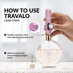 Travalo Classic HD Perfume Atomizer Genie-S TSA Approved Travel Perfume Bottle Refillable Reusable Airtight Easy-Fill
