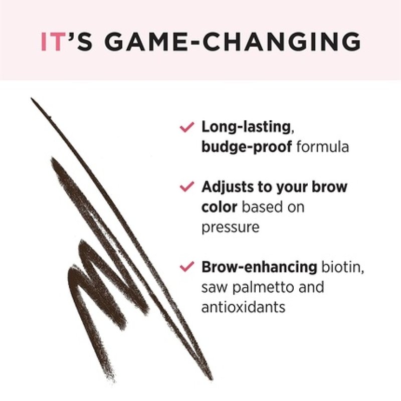IT Cosmetics Brow Power Universal Dark Brunette Eyebrow Pencil with Biotin and Saw Palmetto 0.0056oz