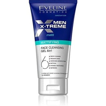 Eveline Men X-treme 6-in-1 Facial Cleansing Gel Mattifying 150ml