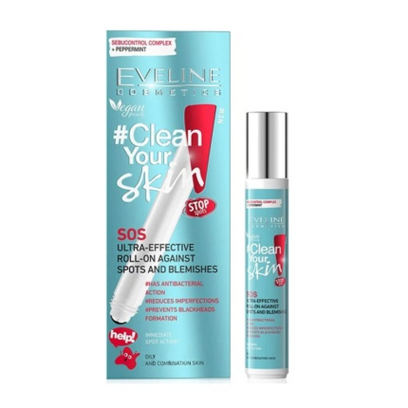 EVELINE Clean Your Skin Roll-On for Acne and Blackheads 15ml