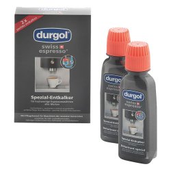 Durgol Swiss Espresso Special Decalcifier for all Coffee Machines 125ml - Pack of 2