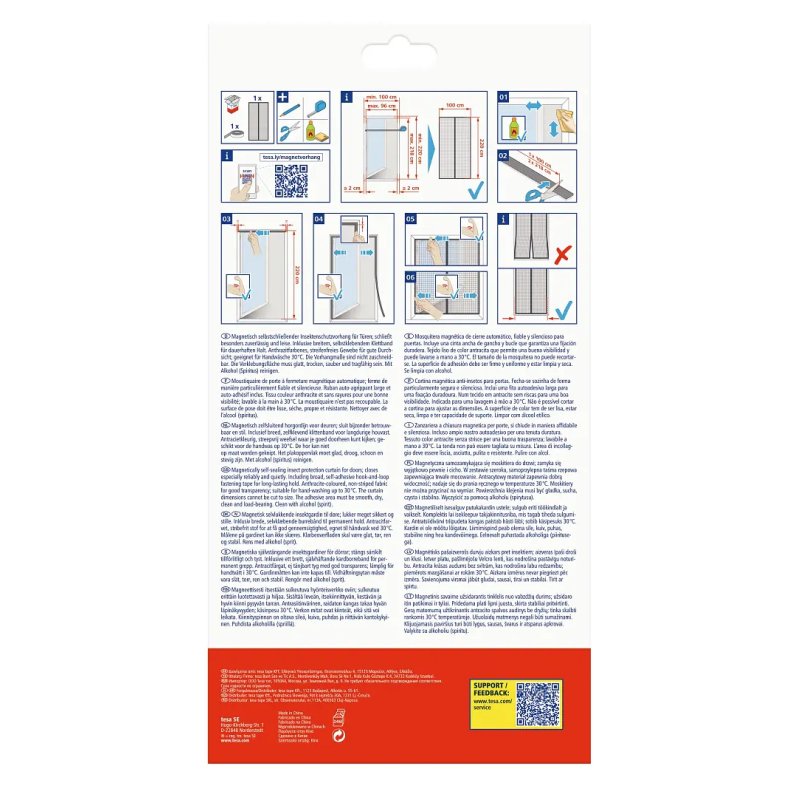 tesa Fliegengitter Insect Stop Magnetvorhang anthrazit 1,0 x 2,2 m