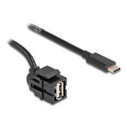 Delock Keystone Modul USB 2.0 A Buchse zu USB Type-C™ Stecker 250° mit Kabel 1,5 m