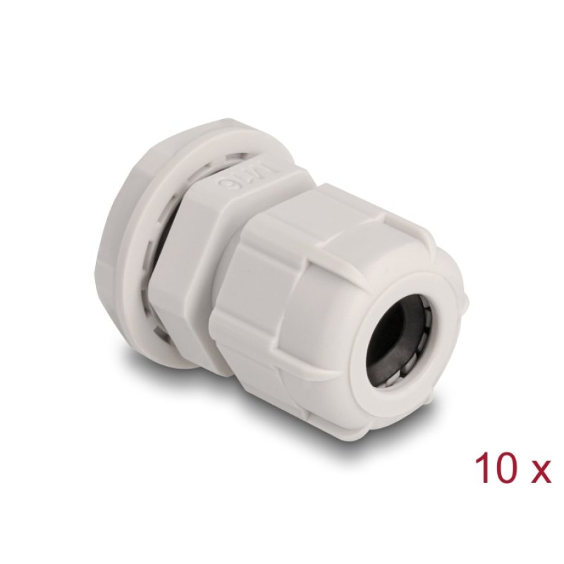 DeLOCK Cable Gland M16 10 pieces grey