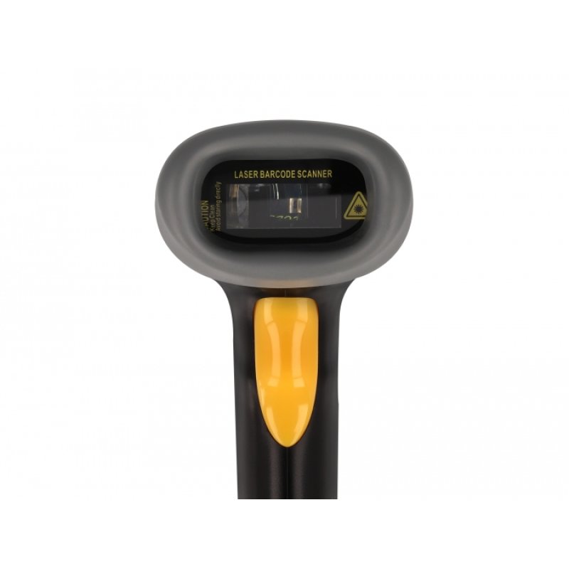 DeLOCK Scanner de code-barres USB 1D avec câble de connexion et support - laser - noir