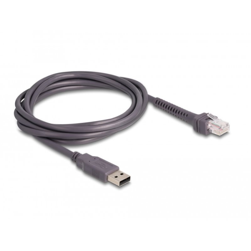 DeLOCK Scanner de code-barres USB 1D avec câble de connexion et support - laser - noir