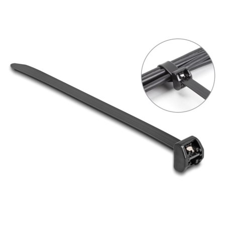 Delock Kabelbinder mit Metallzunge L 457 x B 12,7 mm 10 Stück schwarz