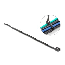 DeLOCK Serre-câble auto-coupant L 370 x l 4,8 mm, 50 unités, noir