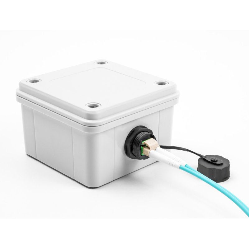 Delock LWL Kabelverbinder LC Duplex Buchse zu LC Duplex Buchse mit Verschlusskappe wasserfest