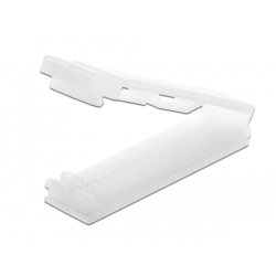 DeLOCK Flat cable holder with locking clip self-adhesive natural 10 pieces