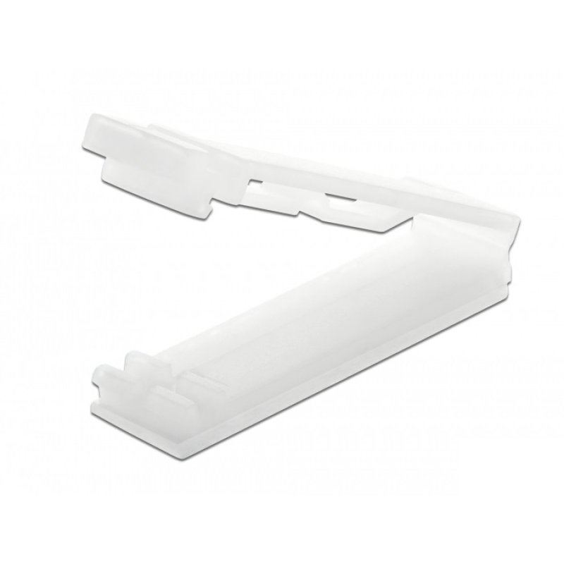DeLOCK Flat cable holder with locking clip self-adhesive natural 10 pieces