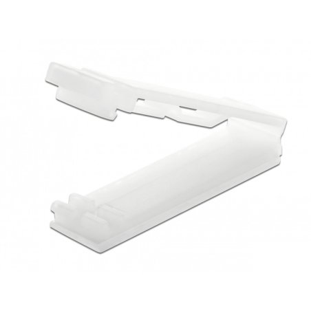 DeLOCK Flat cable holder with locking clip self-adhesive natural 10 pieces