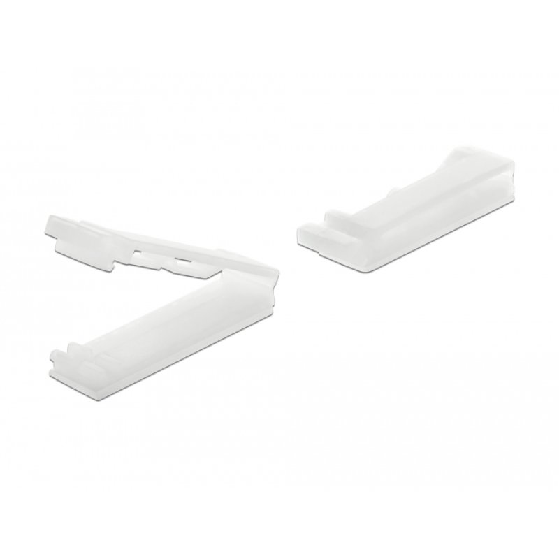 DeLOCK Support de câble plat avec clip de verrouillage, auto-adhésif, écru, 10 unités