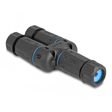 Delock Kabelverbinder RJ45 Buchse zu 2 x RJ45 Buchse Cat.6A wasserfest