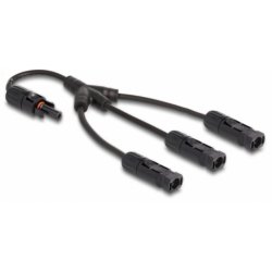 Delock DL4 Solar Splitter Kabel 1 x Buchse zu 3 x Stecker 35 cm schwarz