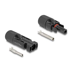 Delock DL4 Solar Steckverbinder für Kabel zum Crimpen, Stecker und Buchse, schwarz 2 Stück