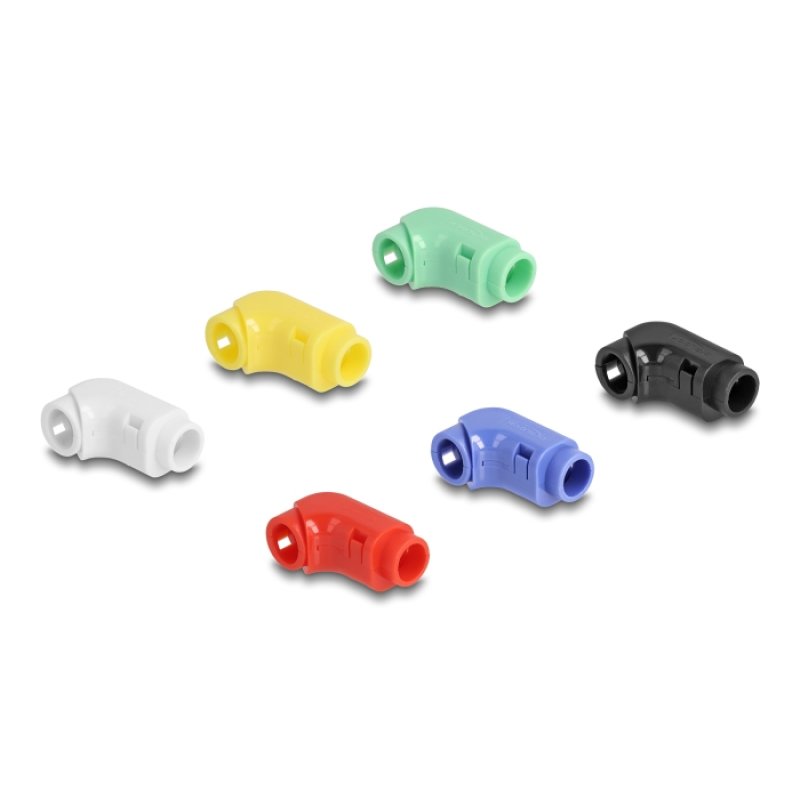 DeLOCK Clip de câble angulé, 12 unités, couleurs assorties