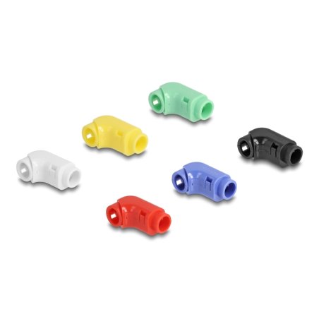 DeLOCK Clip de câble angulé, 12 unités, couleurs assorties