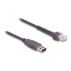 DeLOCK Câble de scanneur de code-barres RJ50 vers USB 2.0 Type-A, 2 m